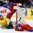 MINSK, BELARUS - MAY 25: Sweden's Dick Axelsson #28 and Jan Kovar #43 of the Czech Republic get tangled up while Alexander Salak #53 tries to keep his balance during bronze medal game action at the 2014 IIHF Ice Hockey World Championship. (Photo by Andre Ringuette/HHOF-IIHF Images)